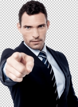 Serious businessman pointing at the camera